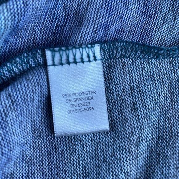 Christopher & Banks Women's Sz L Greens Blues Stripe Hi Lo Hem Long Sleeve Top - Picture 9 of 11